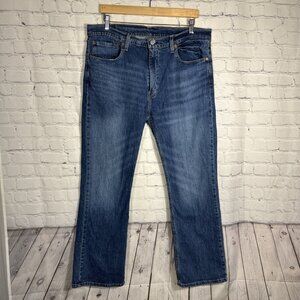 Levis 527 Jeans Mens 36x30 Blue Bootcut Cowboy Whiskered Western Boot Cut